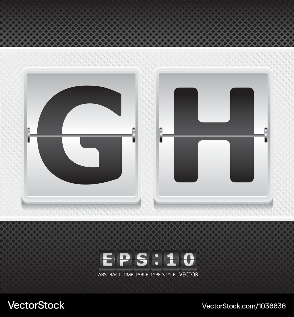 Alphabet airport time table white color Vector Image