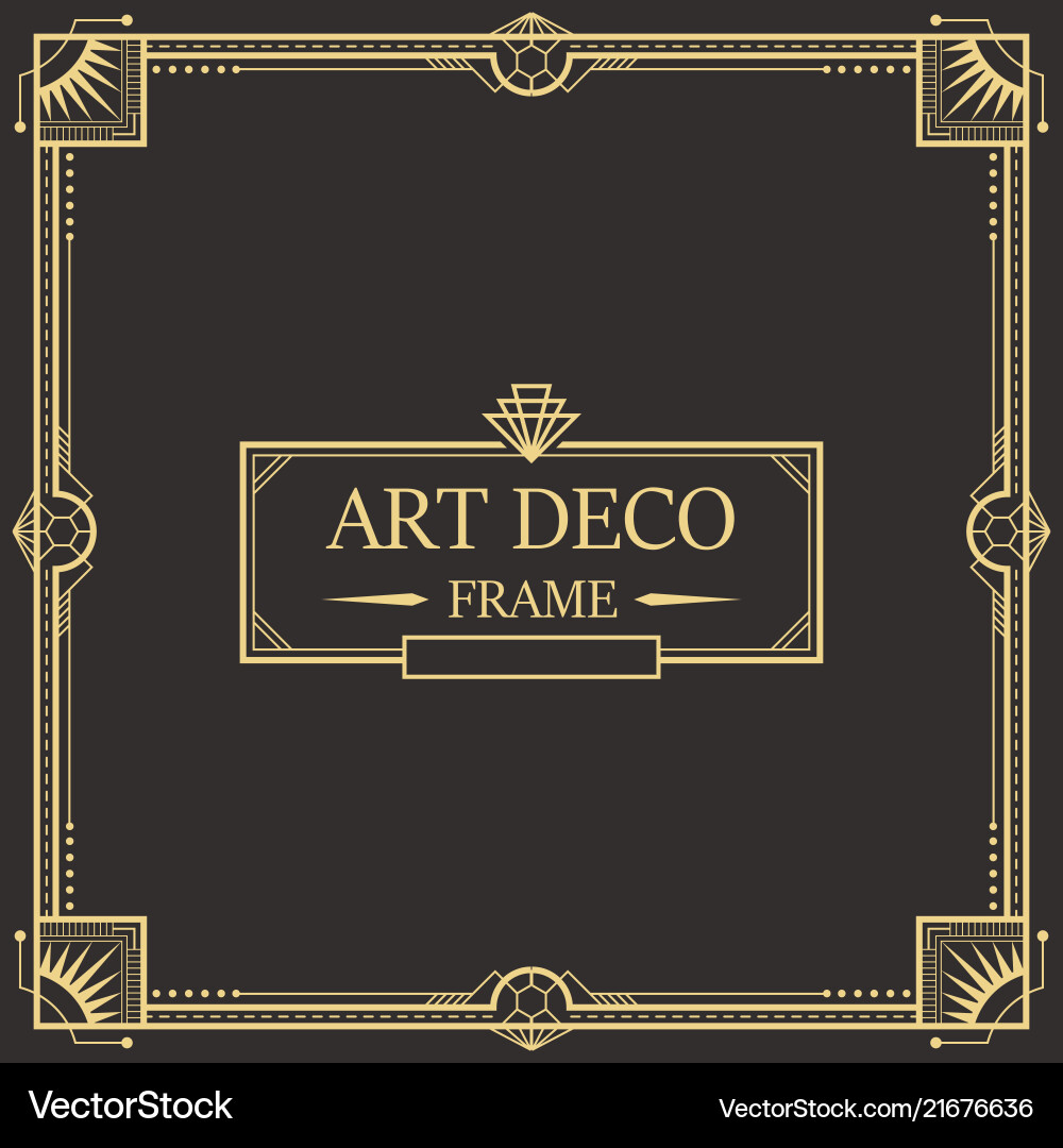 Art Deco Border & Frame Template Vector Image