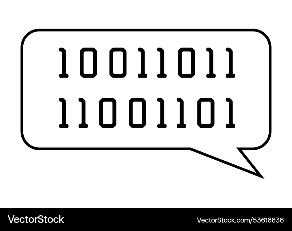 Binary code speech bubble for digital Binary code speech bubble for digital vector image