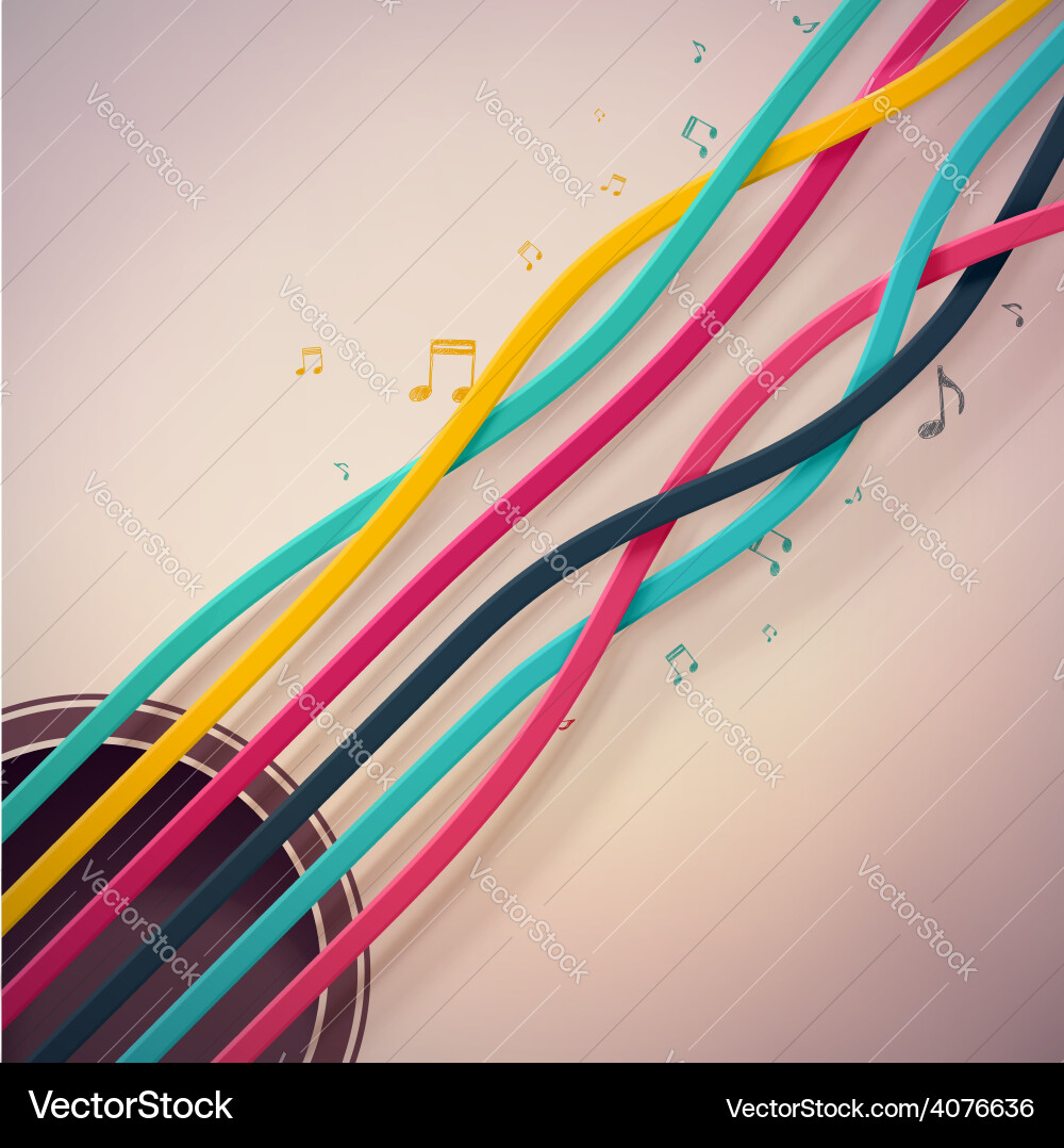 Colorful Guitar Strings Vector Image