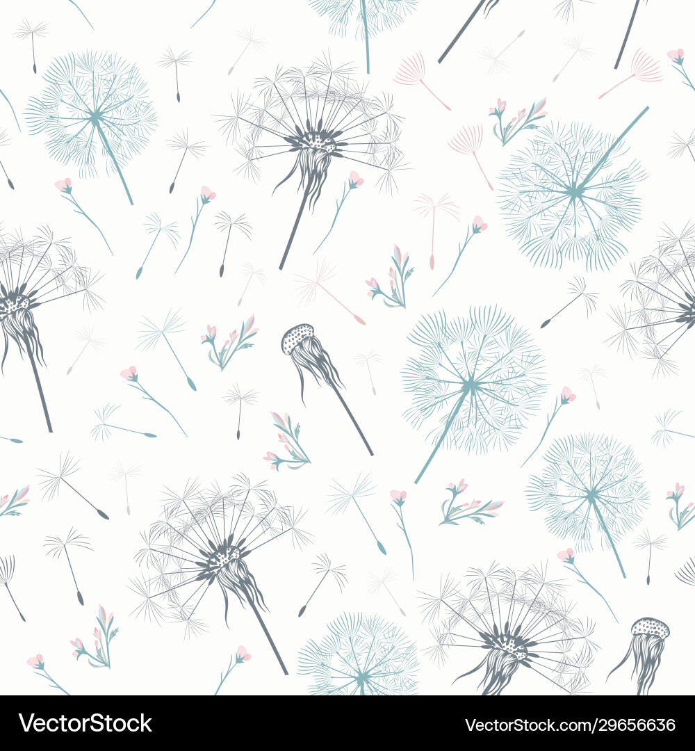 Elegant simple pattern with dandelions vector image