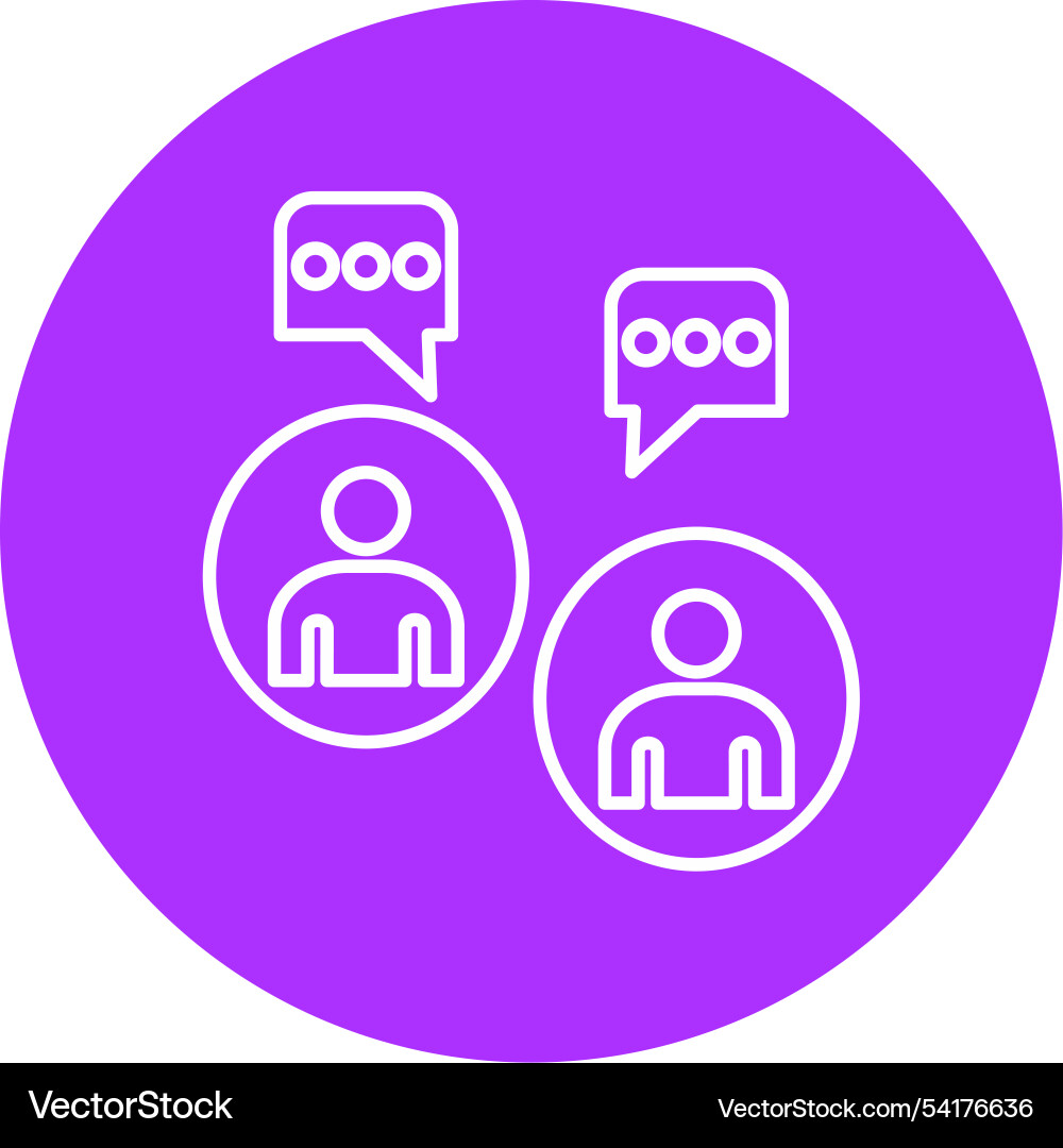 Instant message line circle icon Vector Image