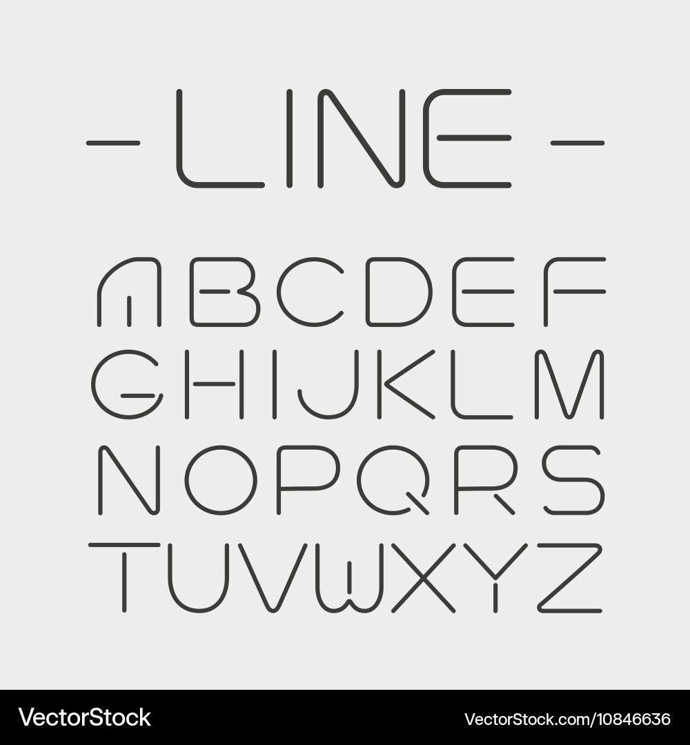 Linear font - simple and minimalistic vector image