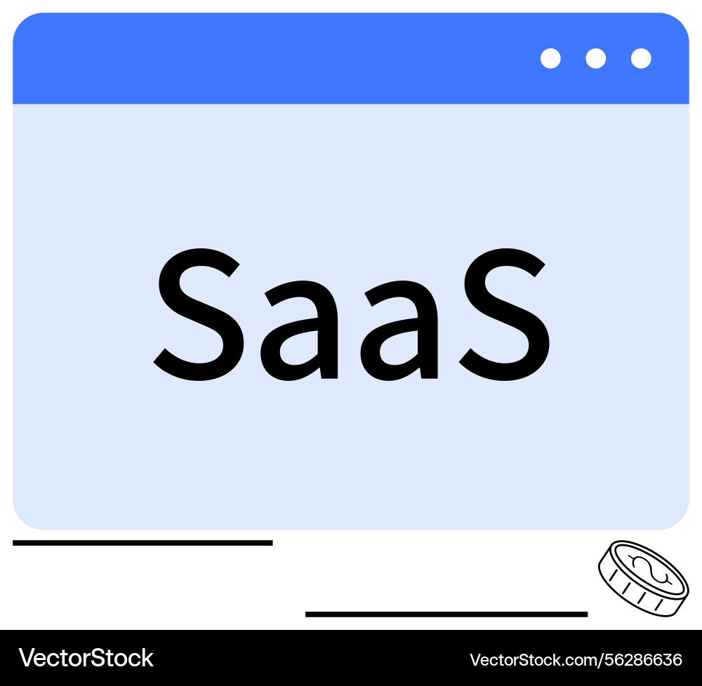 Saas concept in web browser window Saas concept in web browser window vector image