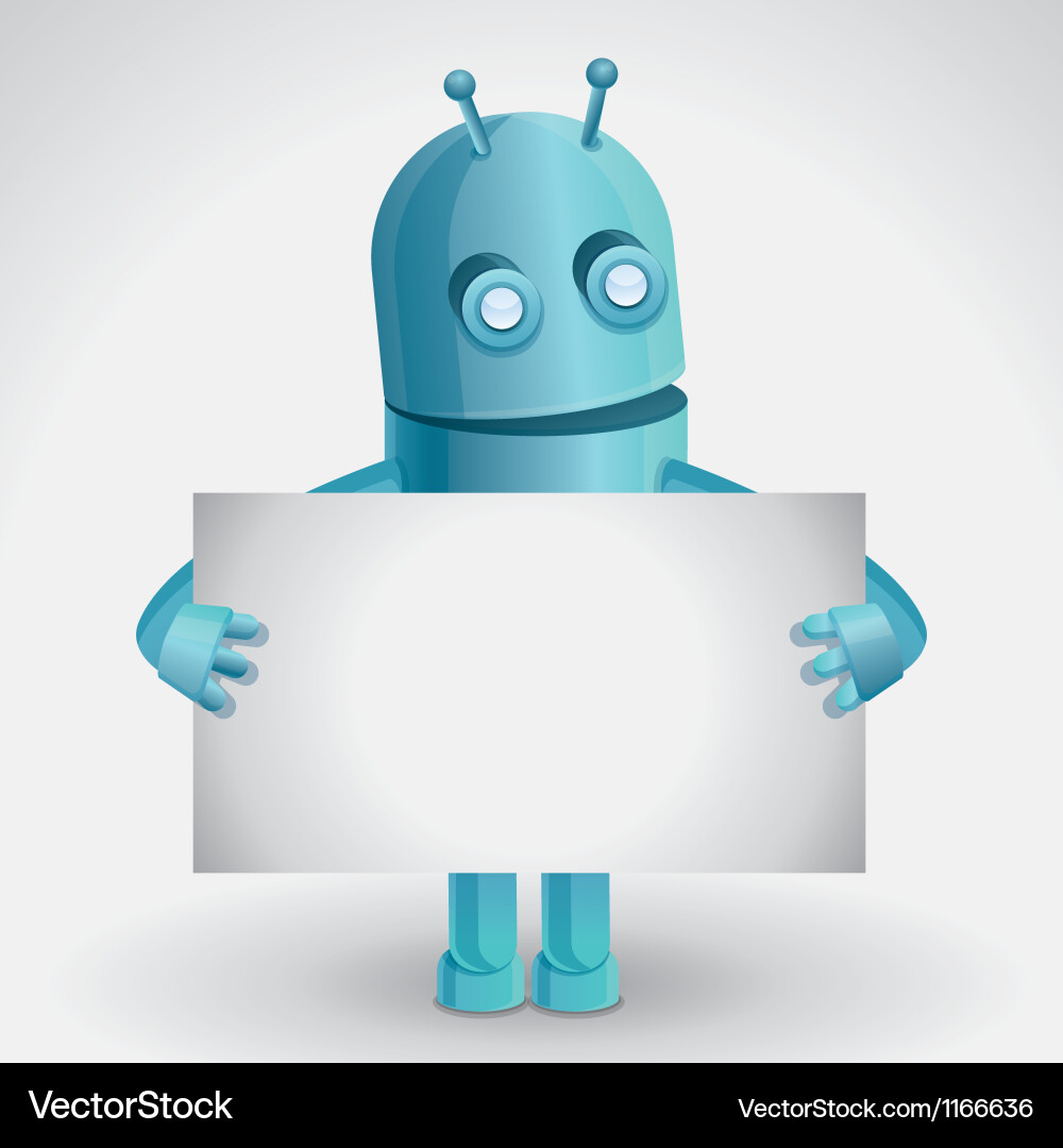 Smiling Robot with Card vector image