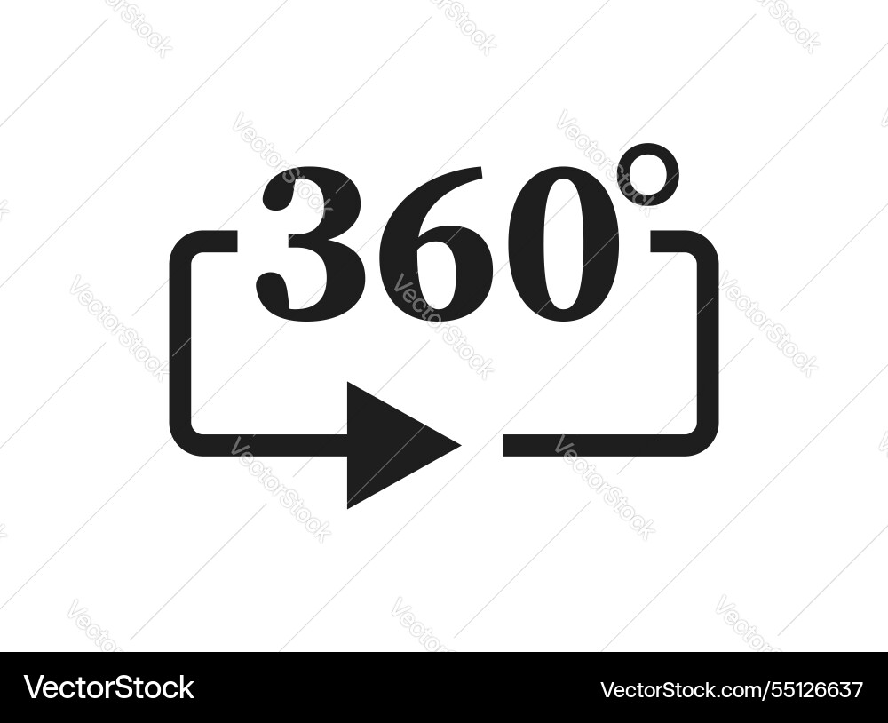 360 Grad Symbol im flachen Stil drehen Symbol 360 Grad Symbol im flachen Stil drehen Symbol vektorbild