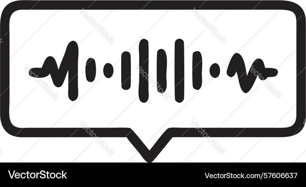 Audio visualizer in speech bubble icon design vector image