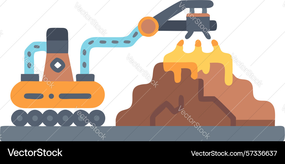 Automated production small factory with robotic vector image