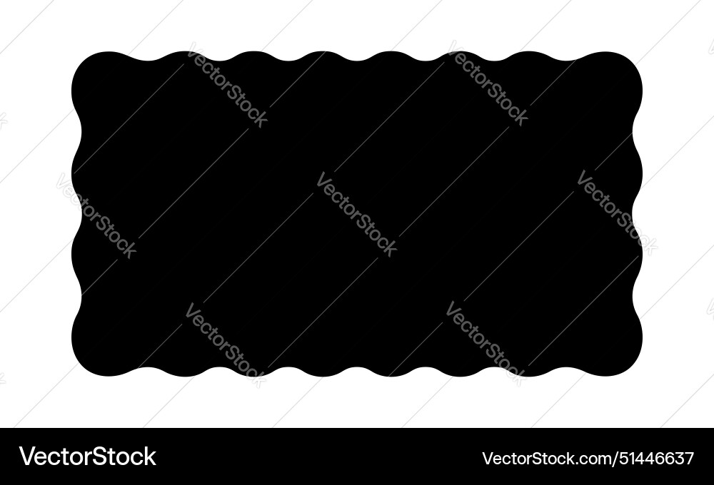 Black rectangle shape with wavy edges rectangular Black rectangle shape with wavy edges rectangular vector image