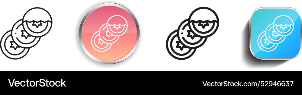 Coin icon thin linear regular and button style Coin icon thin linear regular and button style vector image
