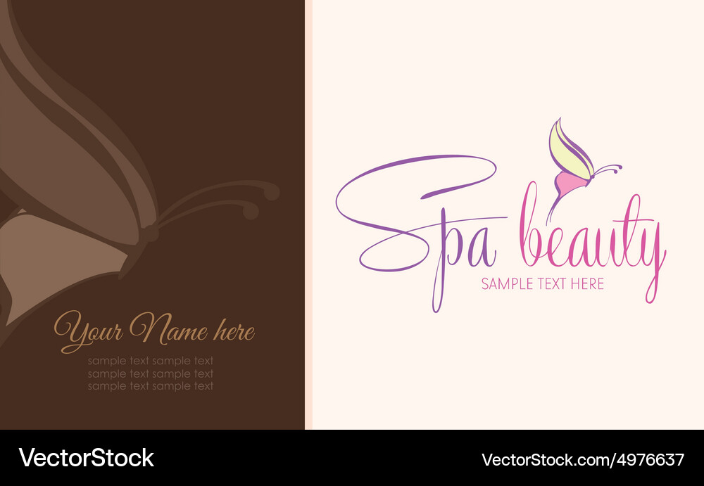 Colored background with text and spa icons Vector Image