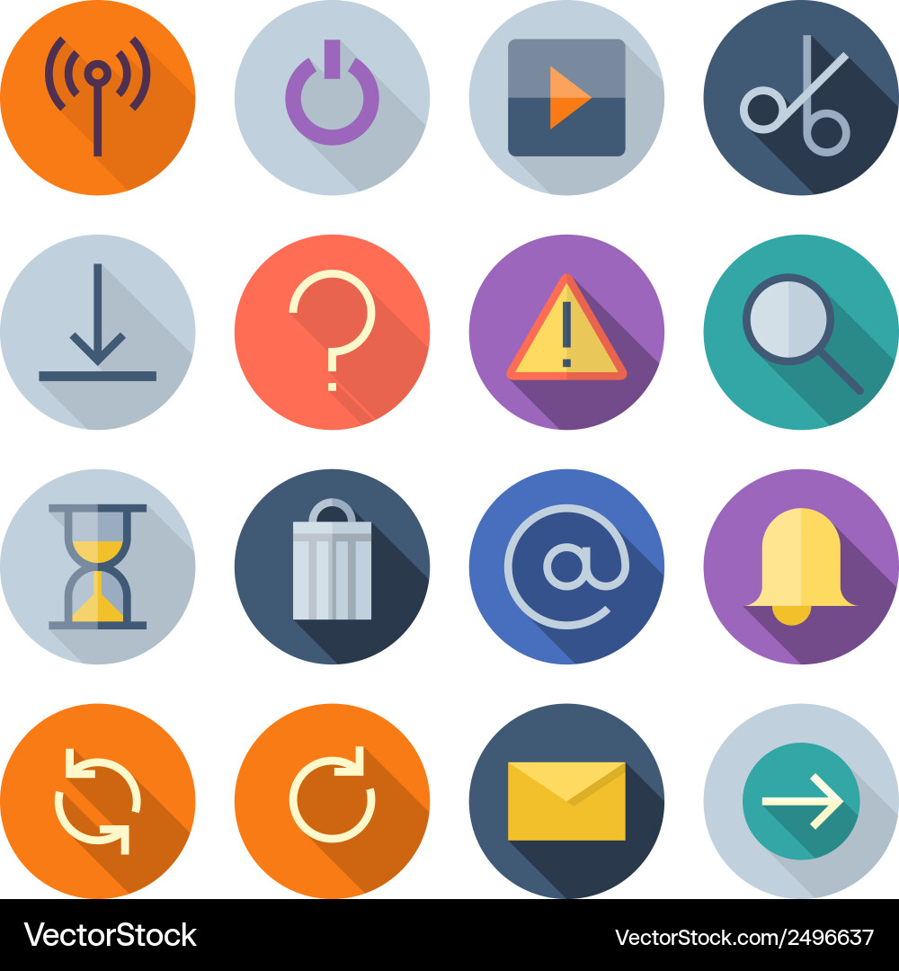 Flat design icons for user interface vector image