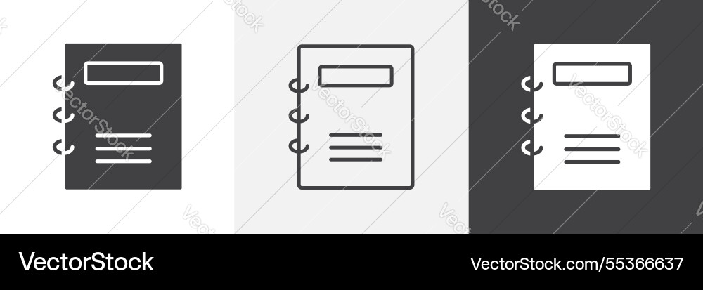 Notebook icons collection graphic designs for ui vector image