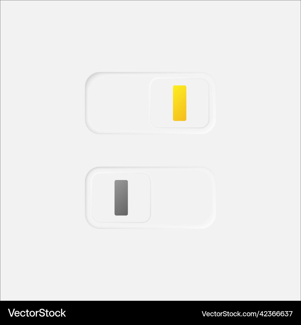 Switch on and off square buttons Switch on and off square buttons vector image