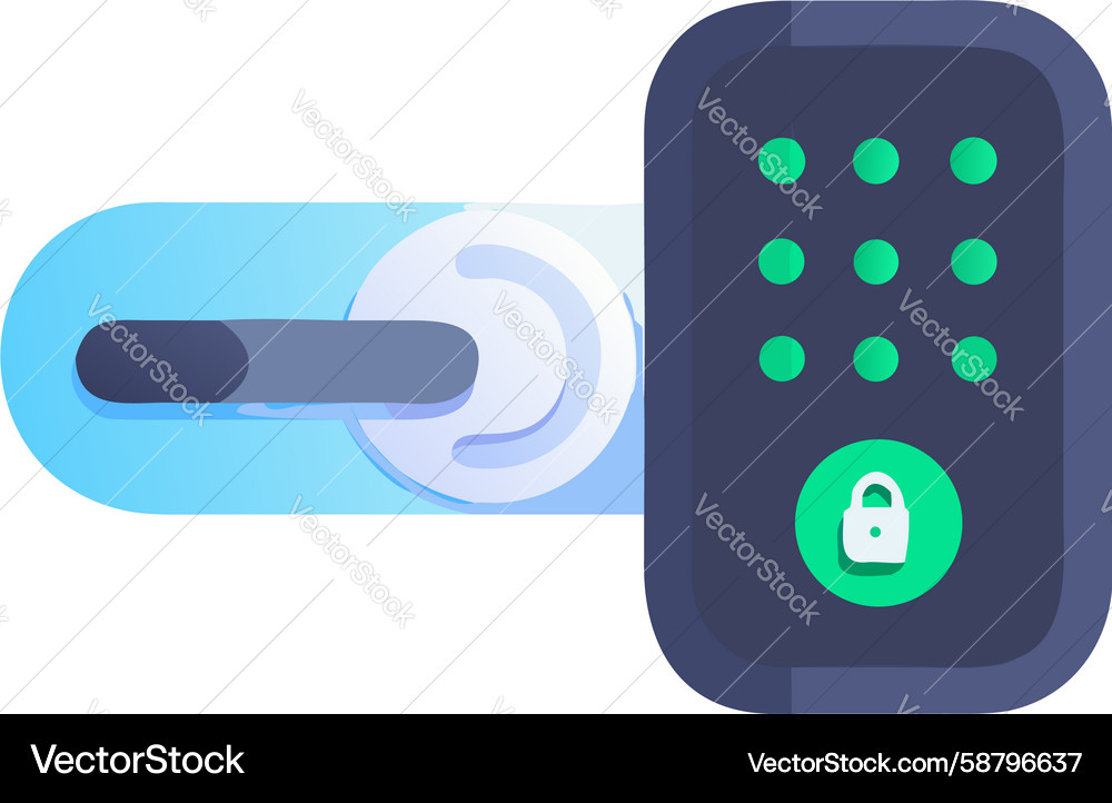 Wireless smart lock with intuitive button control Vector Image