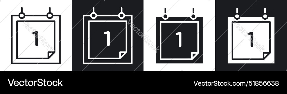 Calendar day icon set in black and white filld Calendar day icon set in black and white filld vector image