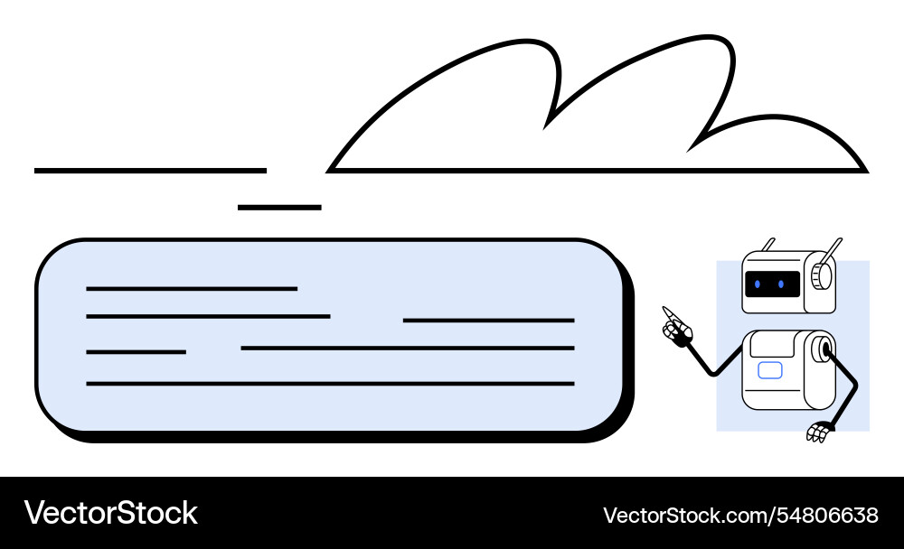 Cloud computing concept with text box and robotic Cloud computing concept with text box and robotic vector image