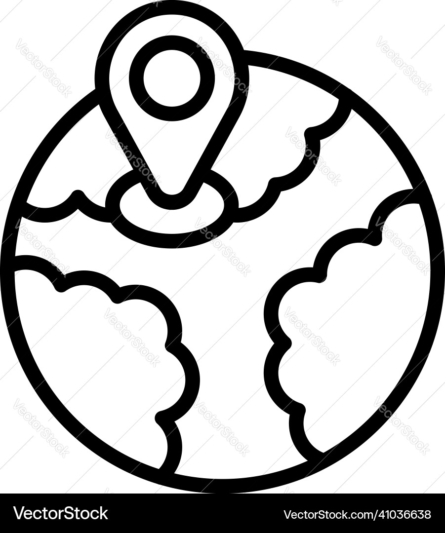 Global store point icon outline shop map Vector Image
