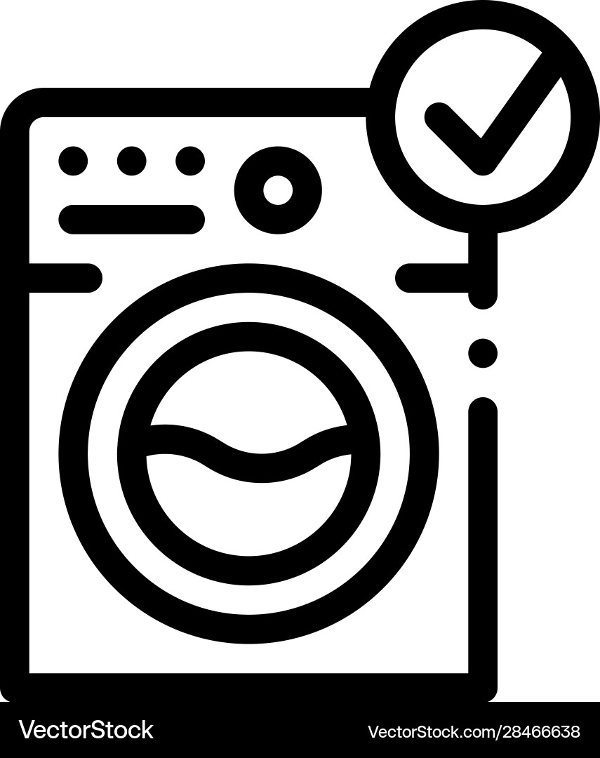 Laundry washing machine icon outline vector image