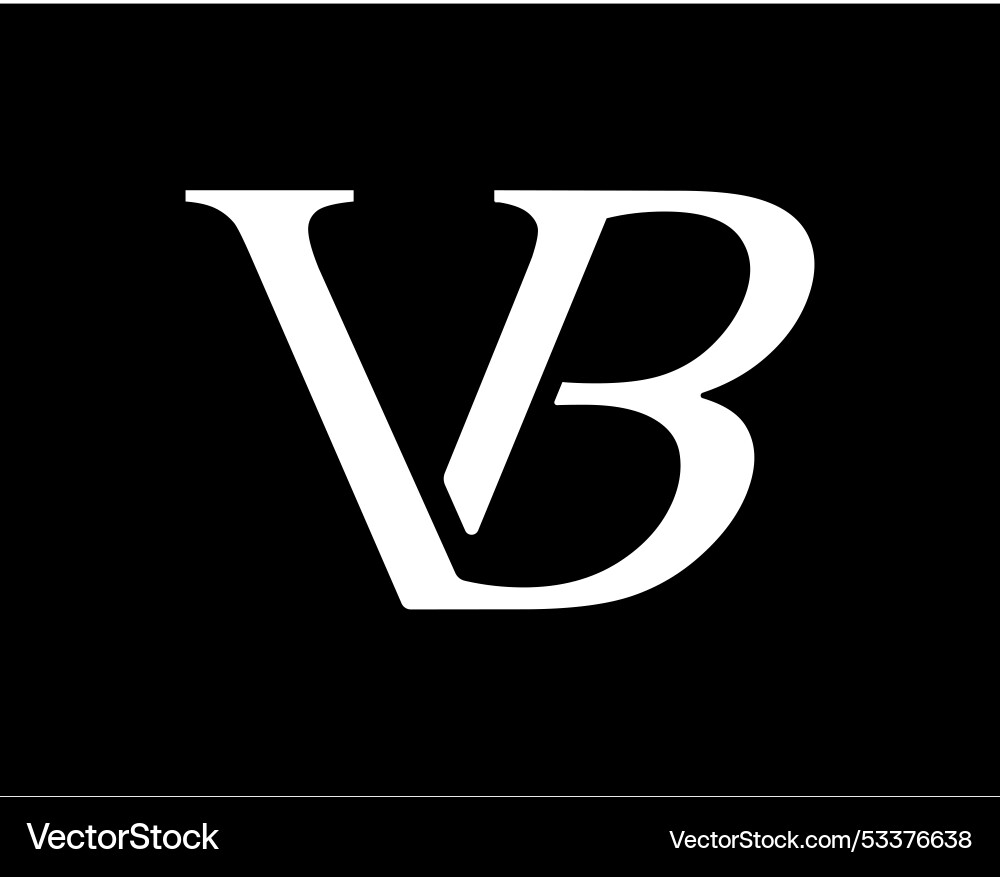 Letters v and b are a combination of overlapping vector image