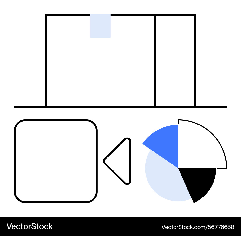 Minimal geometric shapes depicting chart graph Vector Image