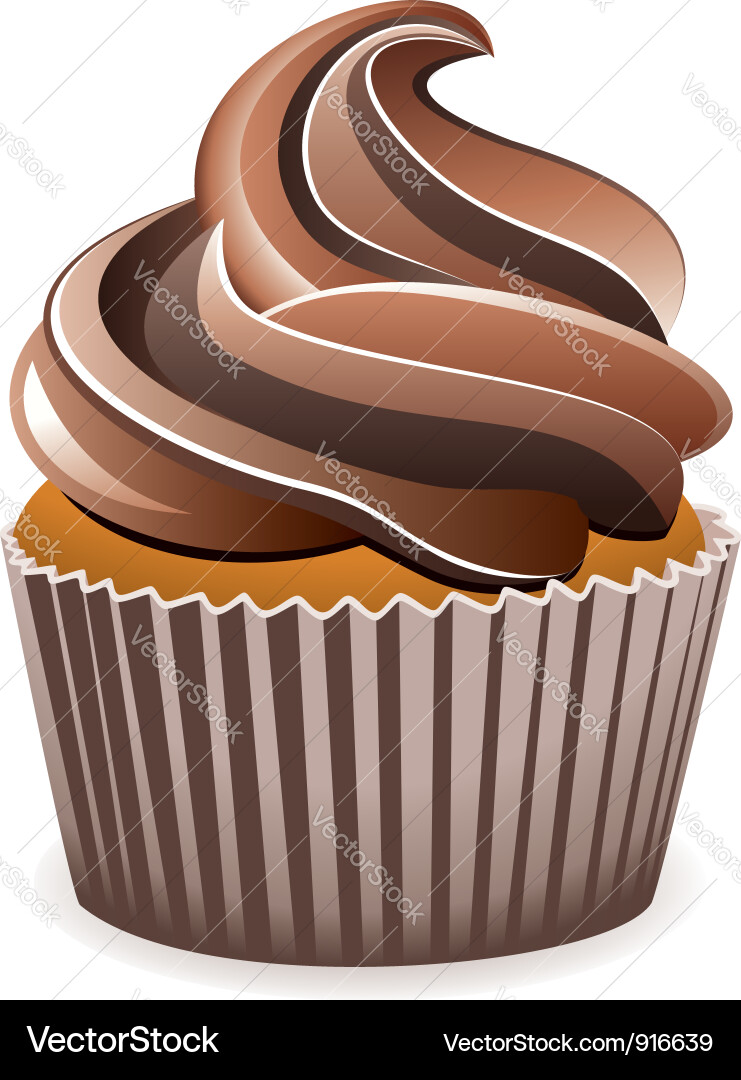 Chocolate cupcake Royalty Free Vector Image - VectorStock