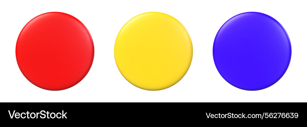 Circle glossy colorful web ui buttons vector image