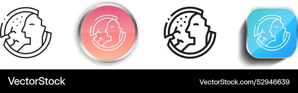Coin icon thin linear regular and button style Coin icon thin linear regular and button style vector image