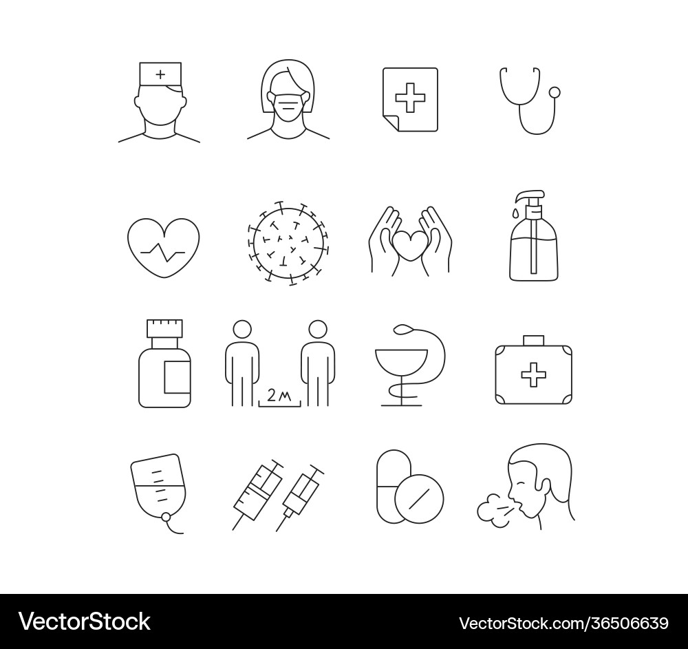 Coronavirus protection icons set isolated Coronavirus protection icons set isolated vector image