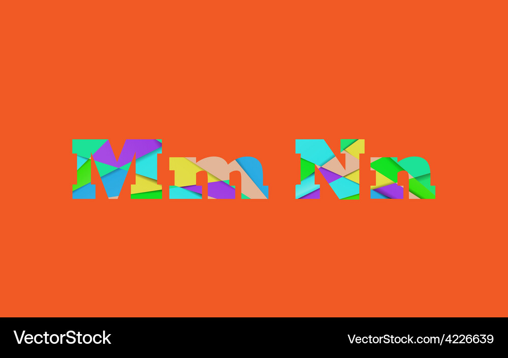 Cut into several parts within font mn Vector Image