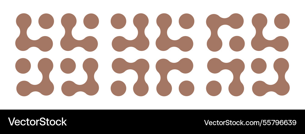 Metaball icons in mocha mousse color connected vector image
