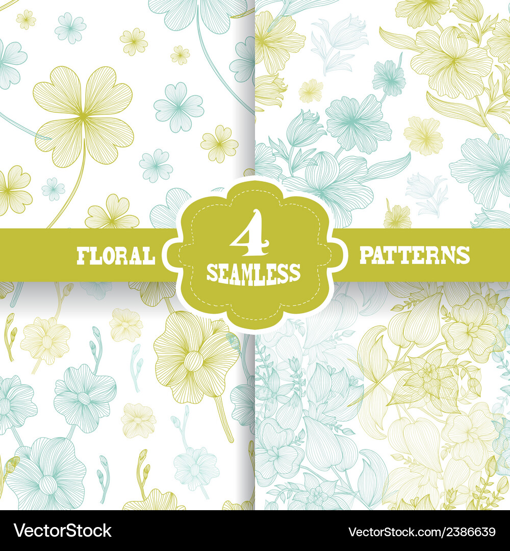Seamless patterns set Vector Image