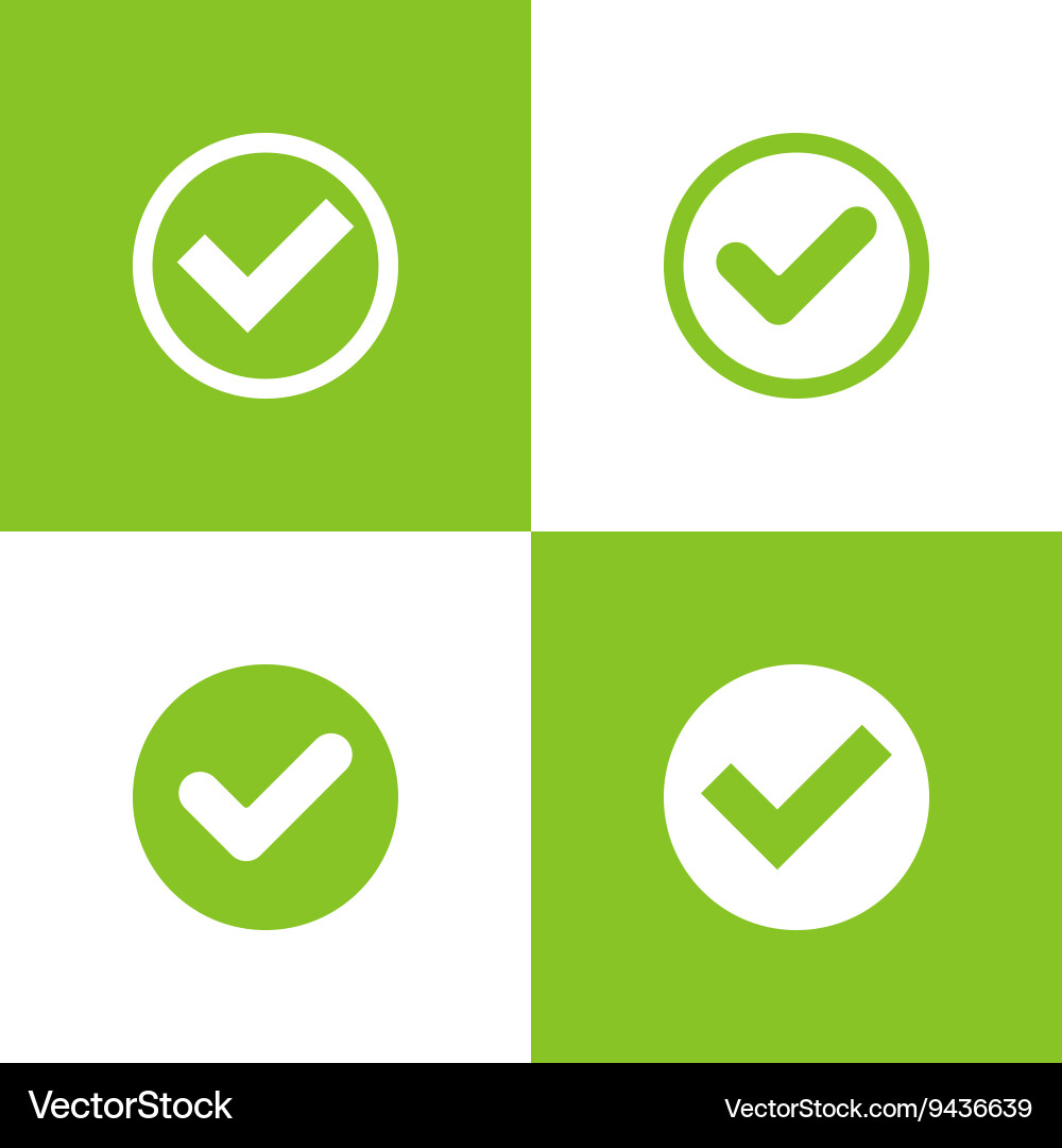 Set buttons with check marks Vector Image