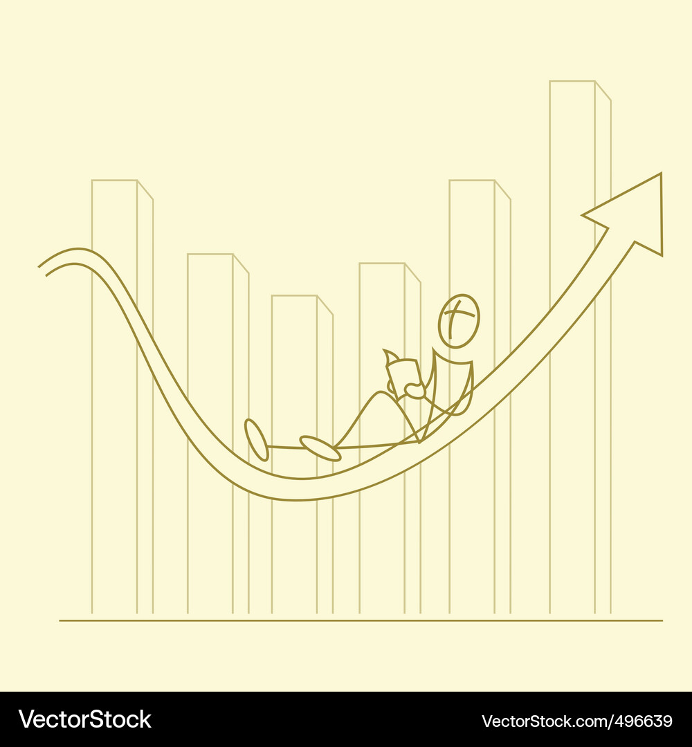 Sketchy businessman on graph Vector Image