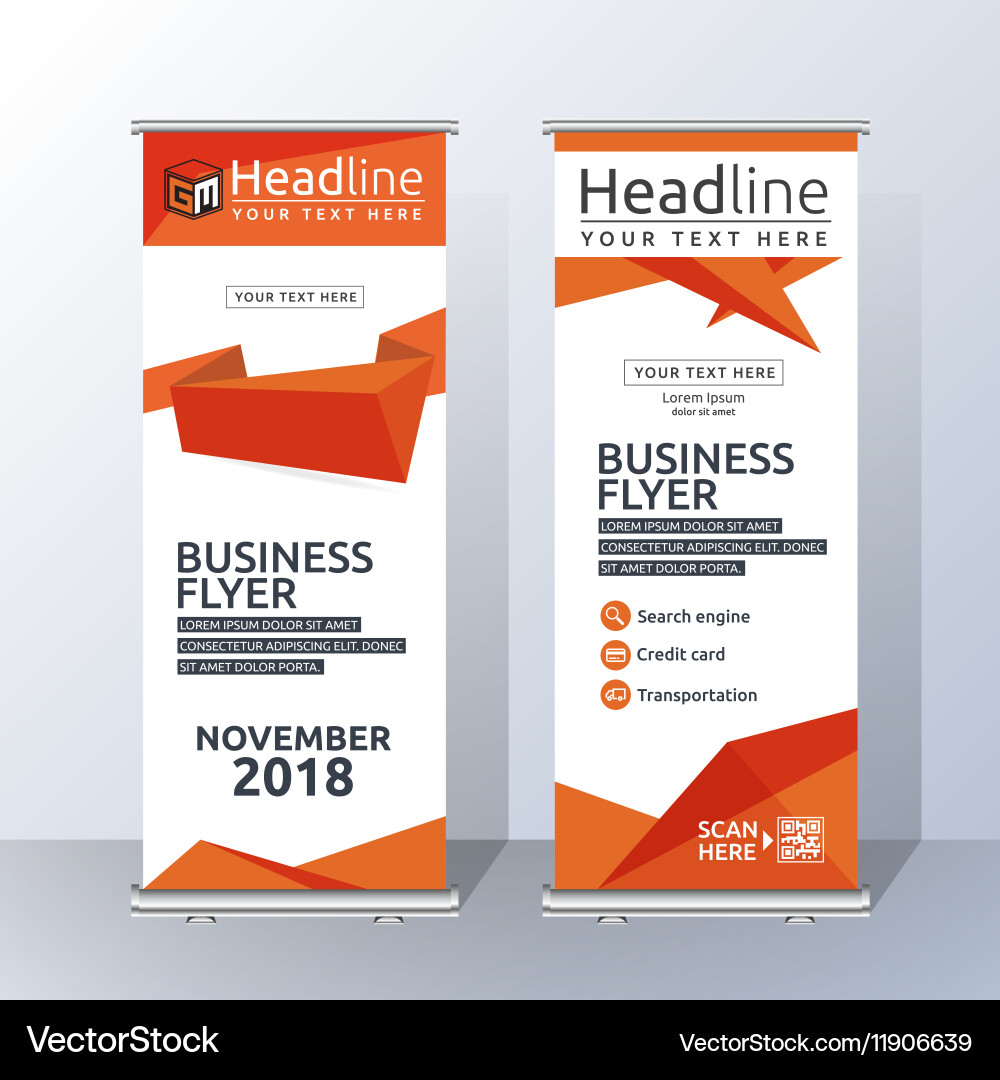 Vertical roll up banner template design vector image
