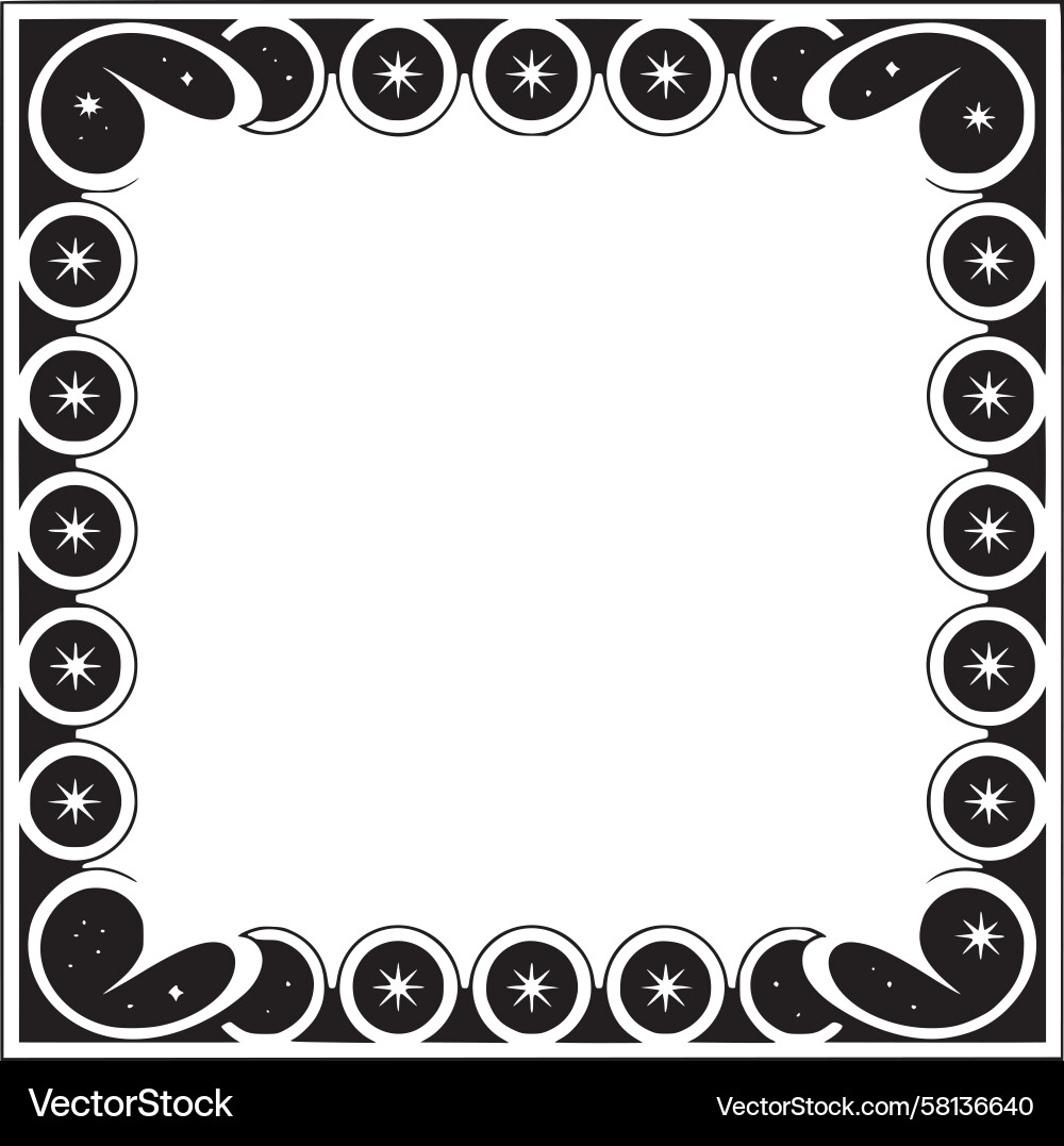 Celestial Circular Border Vector Image
