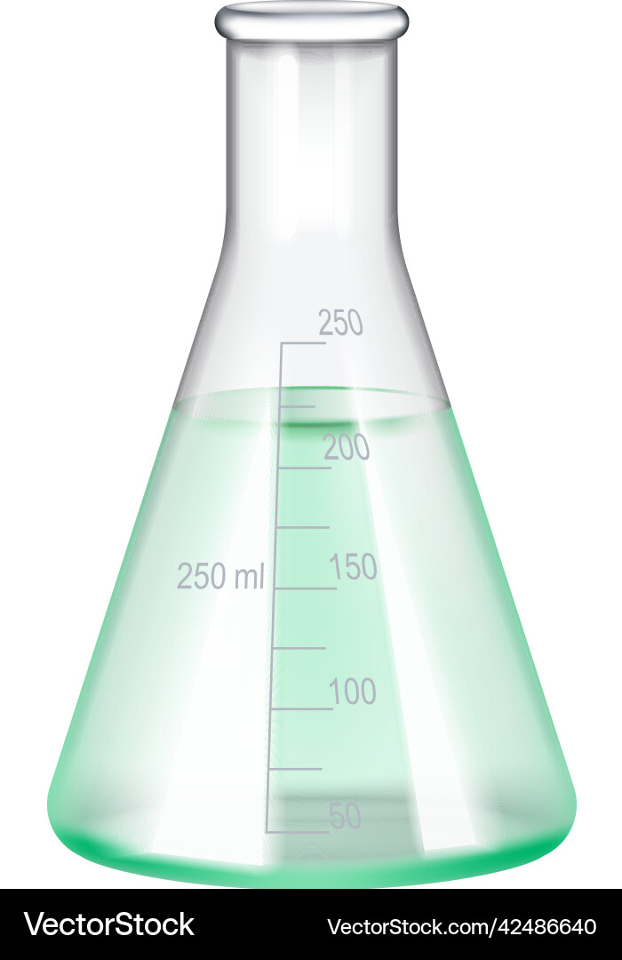 Cone test flask composition Cone test flask composition vector image