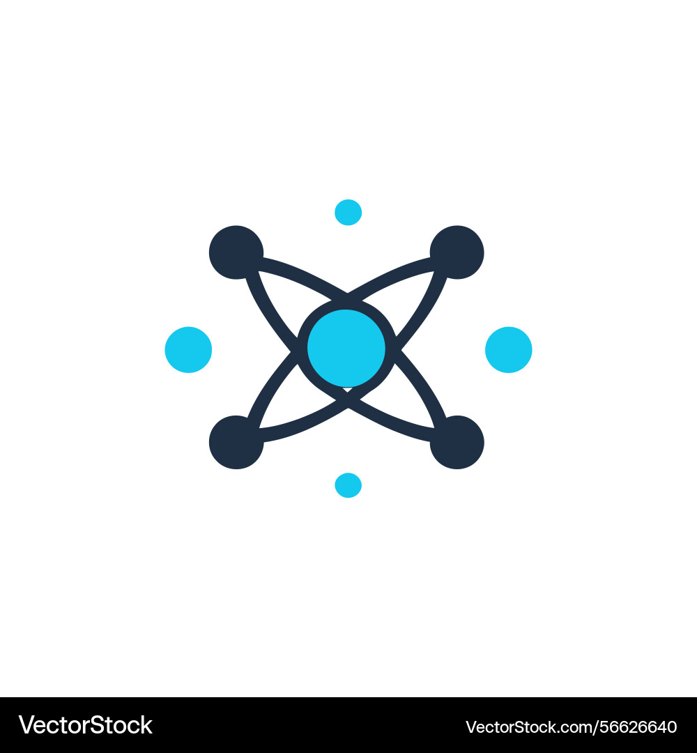 Molecular structure icon with connected nodes Vector Image