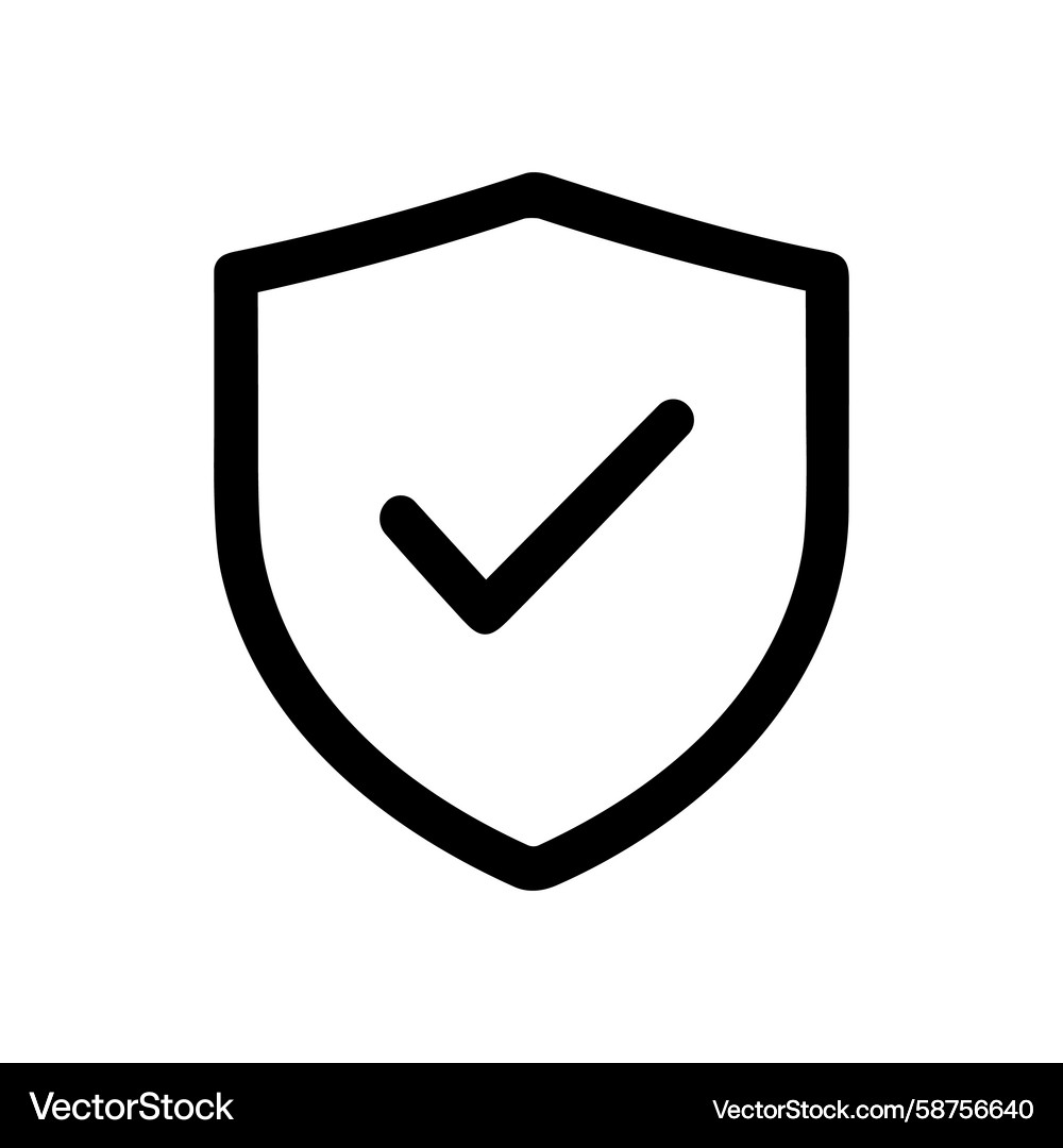 Shield with Check Mark - Security Icon Vector Image