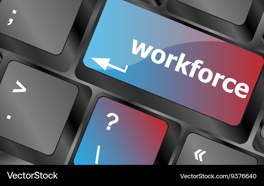 Workforce keys on keyboard - business concept Vector Image