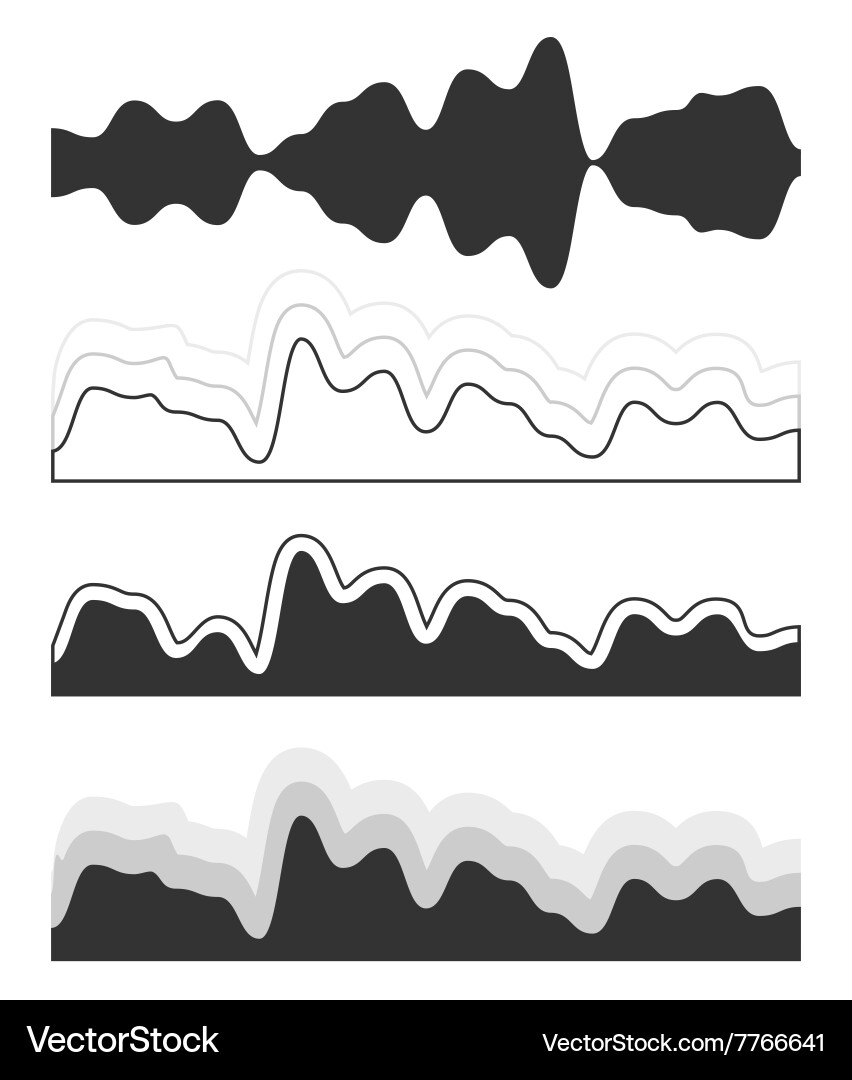 Audio Waveforms & Scales Vector Image