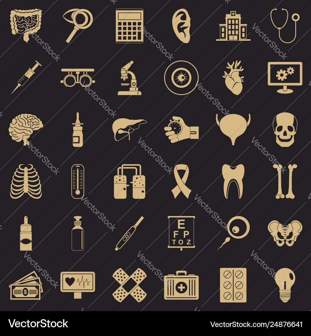 Computer diagnostic icons set simple style Computer diagnostic icons set simple style vector image