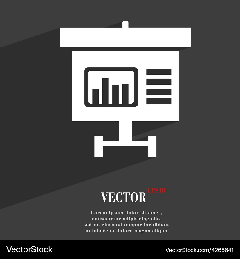 Graph icon symbol flat modern web design with long Vector Image