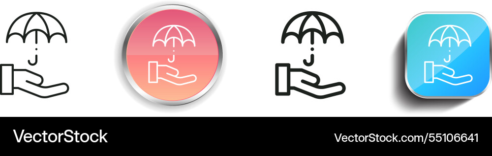 Insurance icon thin linear regular and button vector image