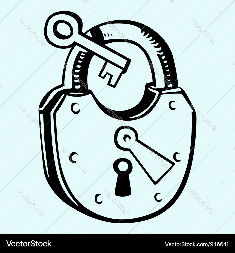 Lock with key Vector Image