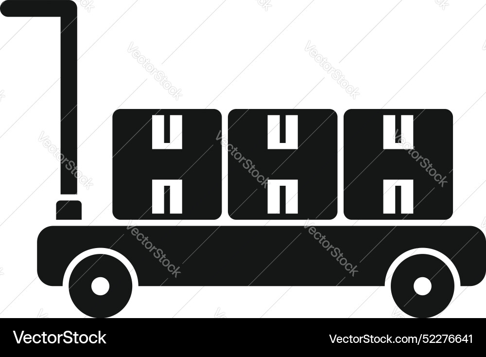 Platform trolley carrying packages in warehouse Platform trolley carrying packages in warehouse vector image