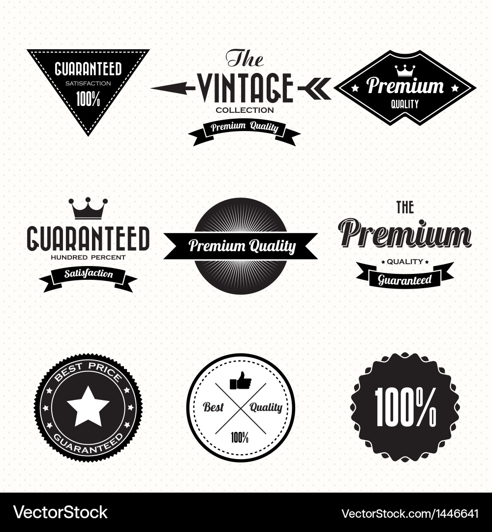 Retro Vintage Badges & Labels Collection Vector Image