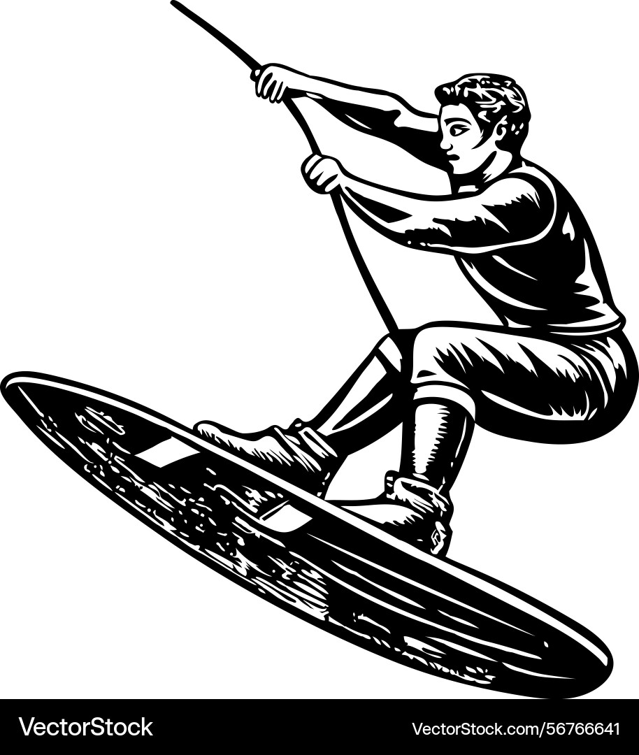 Wakeboarding (56766641) – Royalty-Free Vector | VectorStock, image size:914x1080