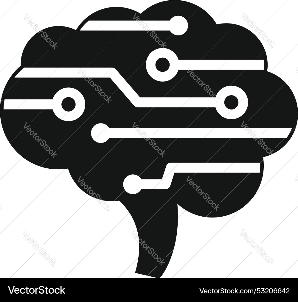 Digital brain showing artificial intelligence Digital brain showing artificial intelligence vector image
