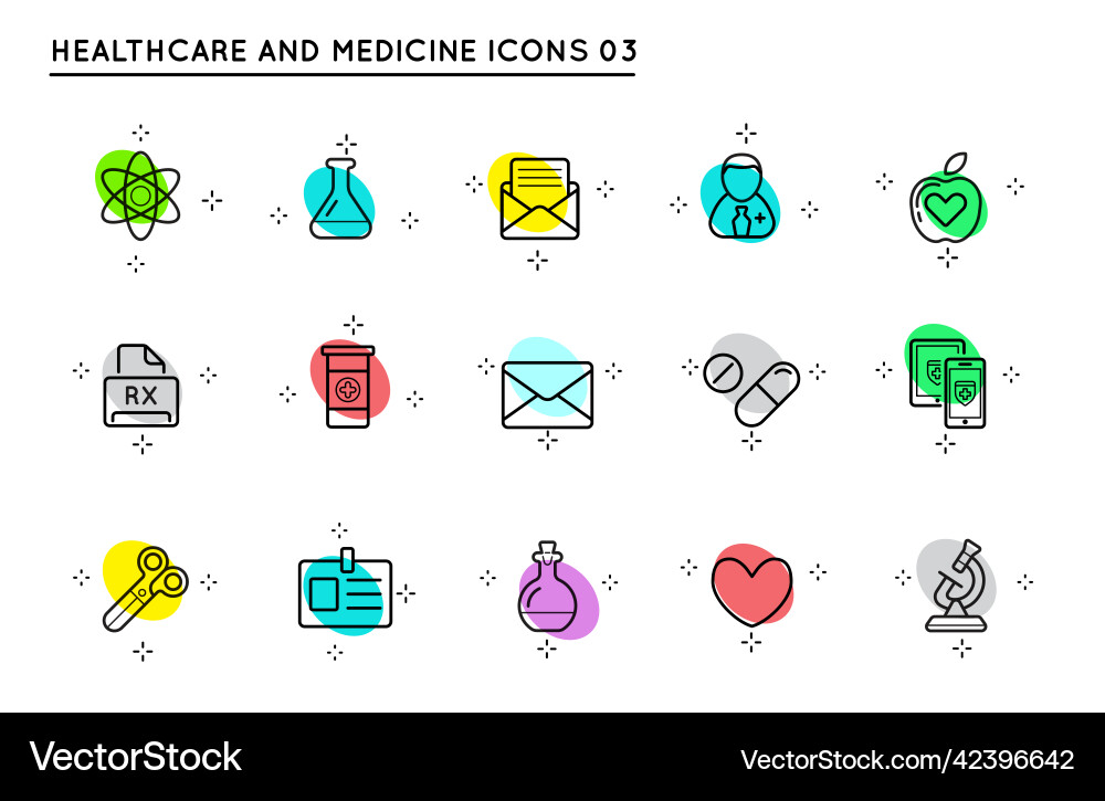 Medicine and drugs related icons thin set Medicine and drugs related icons thin set vector image